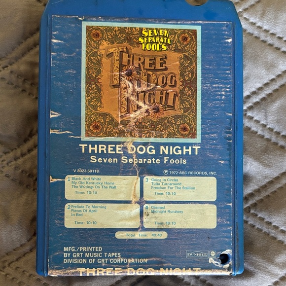 ABC Records Other - Vintage Three Dog Night Seven Seperate Fools 8 Track 1972 ABC Records Blue Case